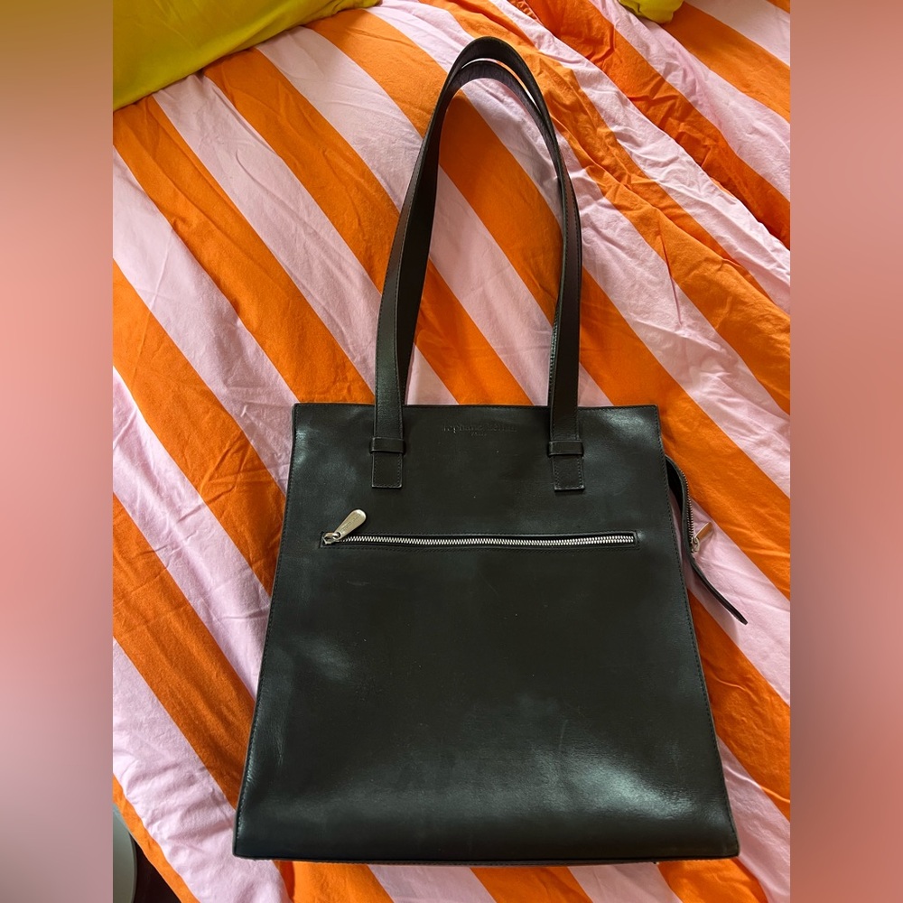 STEPHANE KELIAN PARIS Woven Leather PURSE Shoulder Bag Black Luxury Designer